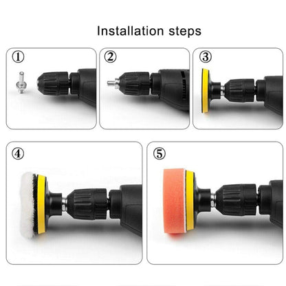 3 Inch Polishing Waxing Pad Sponge Buffing Kit, 22 In 1, 25 In 1, 24 In 1, 24 In 1 With 4 Screws