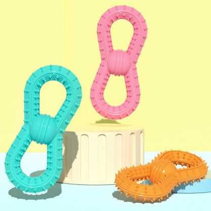 BG5039 Number 8 Shape Dog Teething Stick TPR Pet Chewing Toy Ball