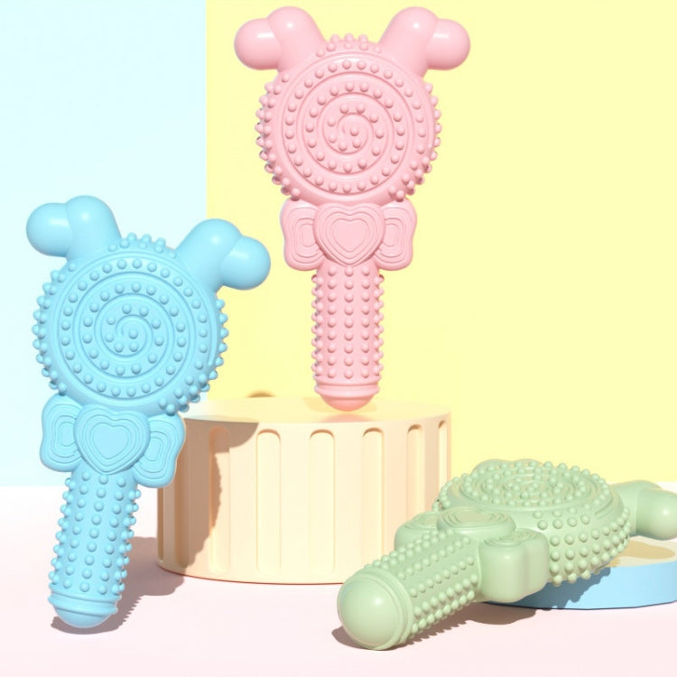Lollipop Shape Dog Teething Stick TPR Bite Resistant Pet Toys, Lollipop Shape(Blue), Lollipop Shape(Pink), Lollipop Shape(Green)