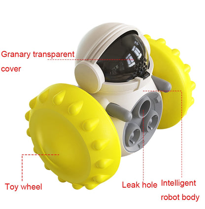 087DT Swing Car Pet Food Leaker Without Electric Tumbler Puzzle Balance Car Dog Toy, Black, Yellow, Green