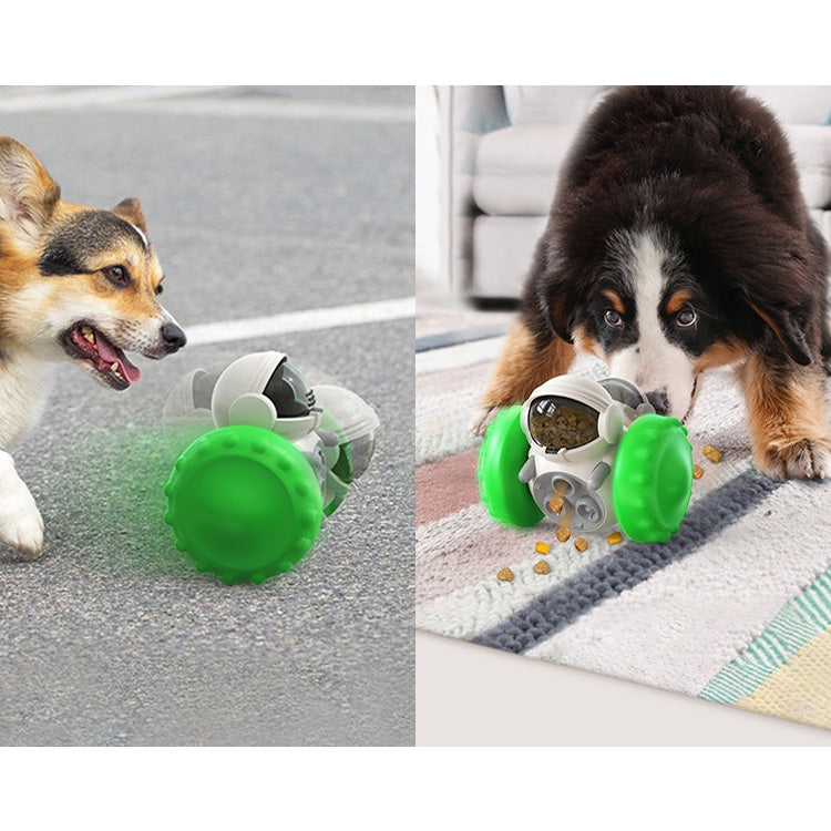 087DT Swing Car Pet Food Leaker Without Electric Tumbler Puzzle Balance Car Dog Toy, Black, Yellow, Green