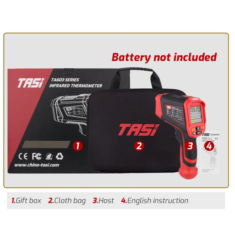 Color Screen Infrared Thermometer Industrial Electronic Thermometer, TASI TA603A -32-1080 degrees Celsius, TASI TA603B -32-1380 degrees Celsius, TASI TA603C -32-1680 degrees Celsius, TASI TA603D -32-1880 degrees Celsius