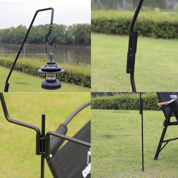 1.73m  Camping Light Pole Wrought Iron Storage Rack Folding Light Hanging Rack with Storage Bag, 173cm