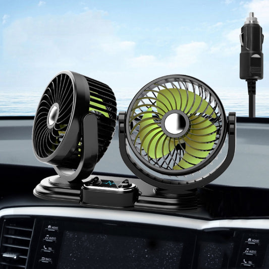 F621 Car Rotatable Turntable Silent Car Double Head Fan, USB, 12V Cigarette Lighter, 24V Cigarette Lighter, High Allocation USB, High Allocation 12V Cigarette Lighter, High Allocation 24V Cigarette Lighter