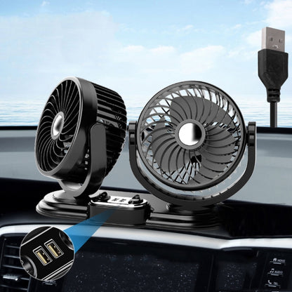 F621 Car Rotatable Turntable Silent Car Double Head Fan, USB, 12V Cigarette Lighter, 24V Cigarette Lighter, High Allocation USB, High Allocation 12V Cigarette Lighter, High Allocation 24V Cigarette Lighter