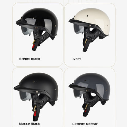 SOMAN Motorcycle Half Helmet Adjustable Helmet With Inner Mirror, M, L, XL, XXL