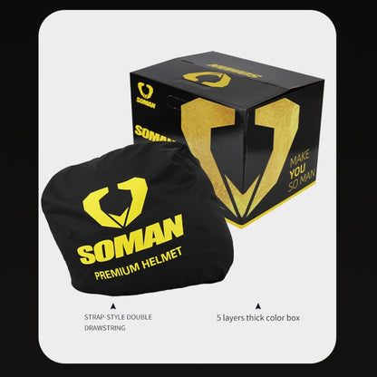 SOMAN Motorcycle Electric Bicycle Dual Lens Riding Helmet, S, M, L, XL, XXL