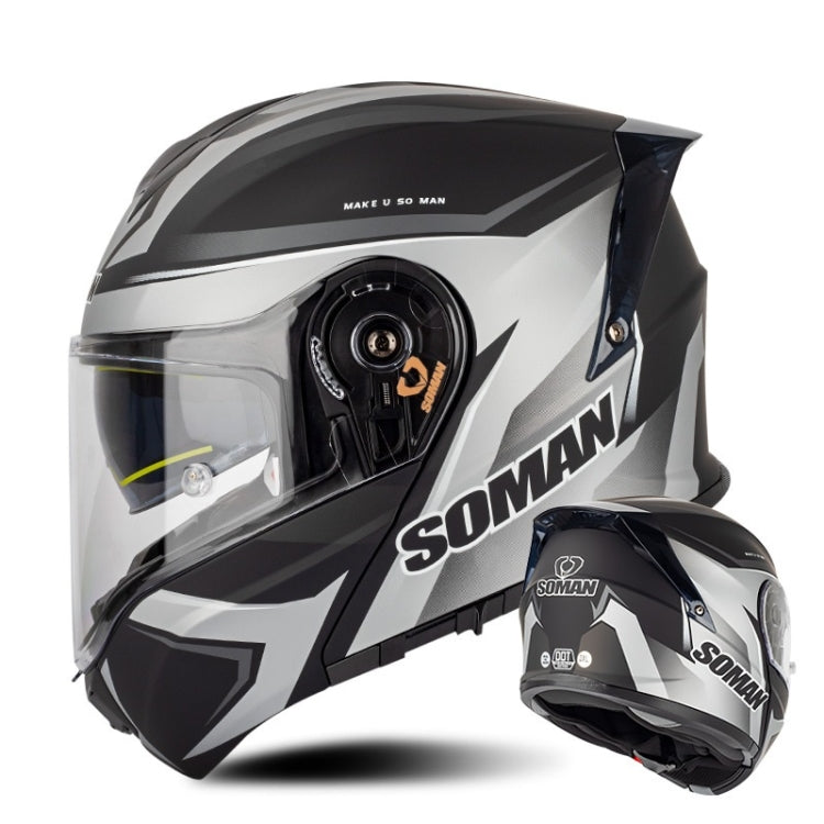 SOMAN Racing Motorcycle Double Lens Riding Safety Helmet, M, L, XL, XXL