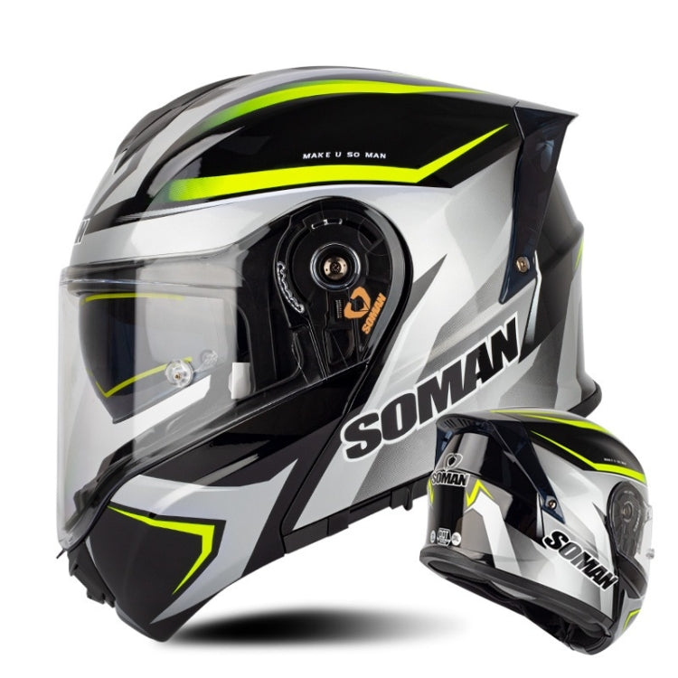 SOMAN Racing Motorcycle Double Lens Riding Safety Helmet, M, L, XL, XXL