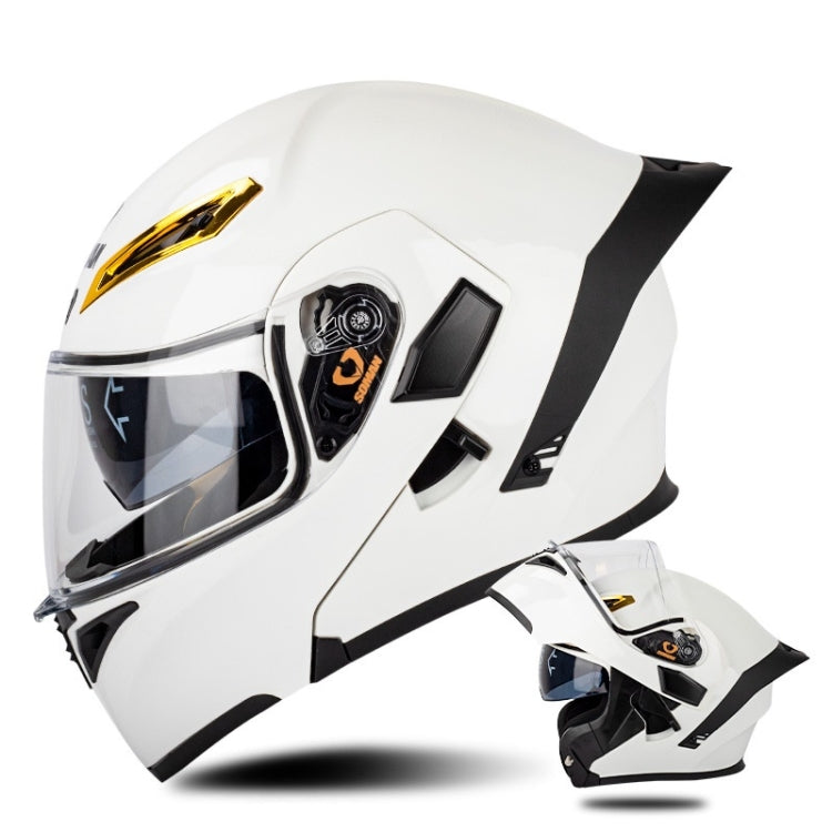 SOMAN Motorcycle Dual Lens Riding Peel-Off Full Coverage Helmet, S, M, L, XL
