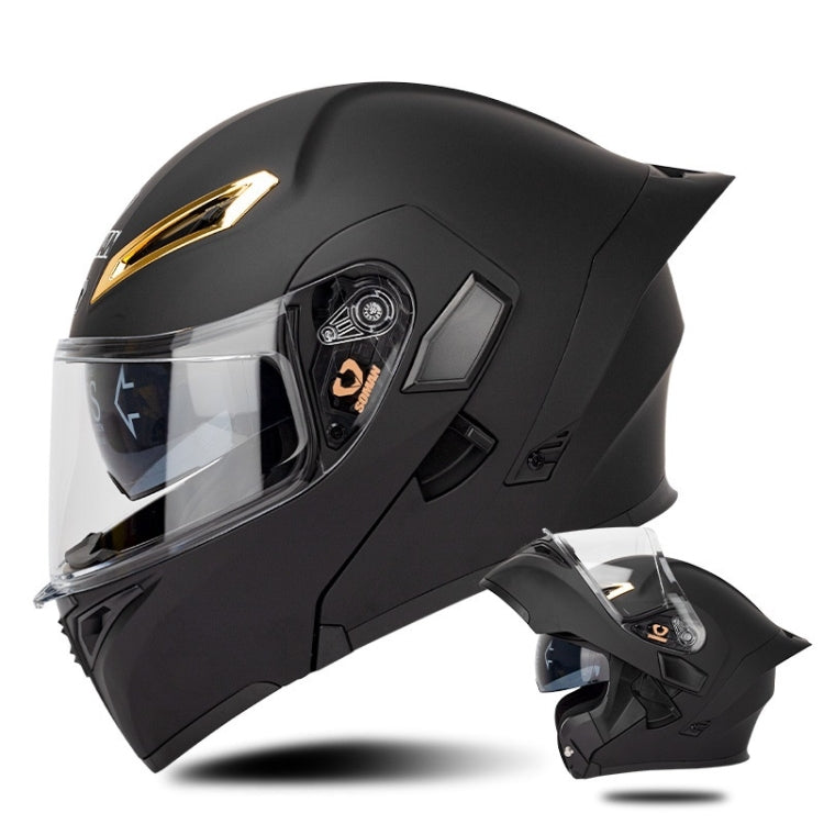SOMAN Motorcycle Dual Lens Riding Peel-Off Full Coverage Helmet, XXL
