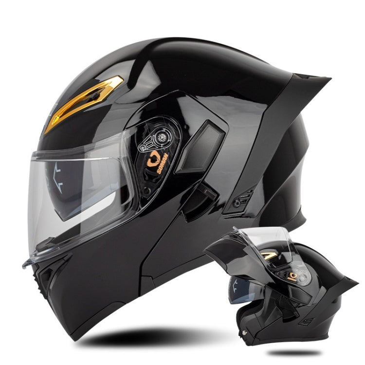 SOMAN Motorcycle Dual Lens Riding Peel-Off Full Coverage Helmet, XXL