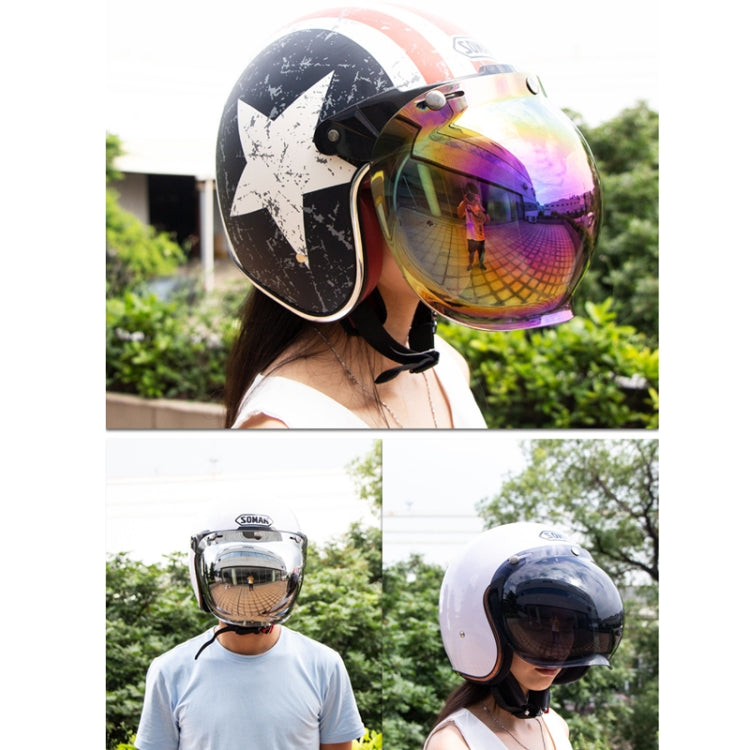 Motorcycle Helmet Three-Button Windproof Lens With Bracket