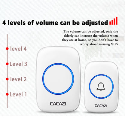 CACAZI A10DC 1 To 2 Battery Type Home Smart Waterproof Electronic Wireless Doorbell, Built-in battery
