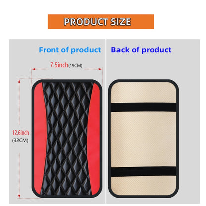Car Center Console Cover Mat PU Leather Car Armrest Cover, 32x19cm