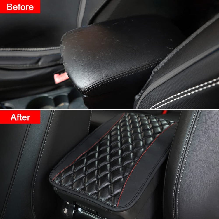 Car Center Console Cover Mat PU Leather Car Armrest Cover, 32x19cm