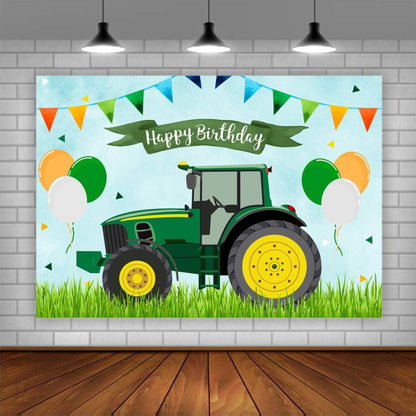 Tractor Theme Birthday Backdrop Boy Farm Happy Birthday Background Party Decorations, 150x100cm, 210x150cm, 180x180cm, 210x180cm