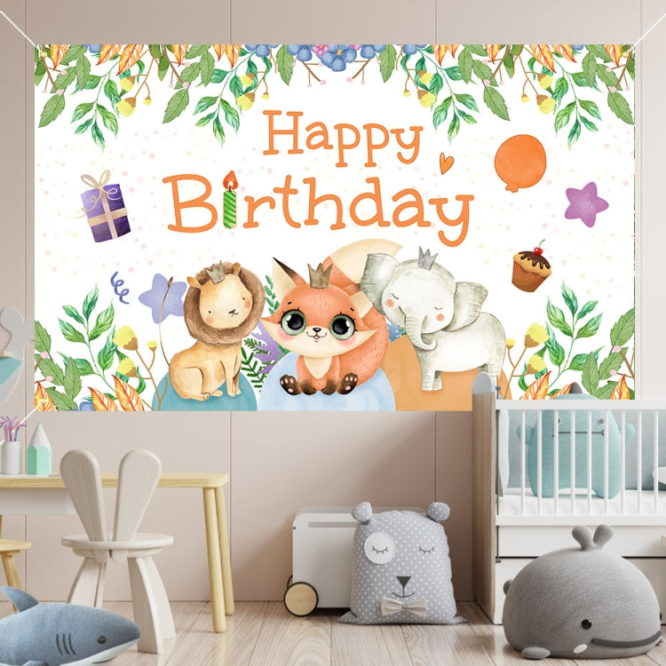 Animal Birthday Theme Backdrop Cloth Party Decoration, 180x90cm, 180x110cm