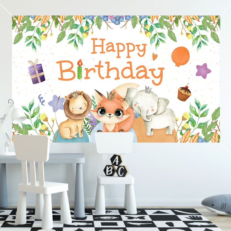 Animal Birthday Theme Backdrop Cloth Party Decoration, 180x90cm, 180x110cm