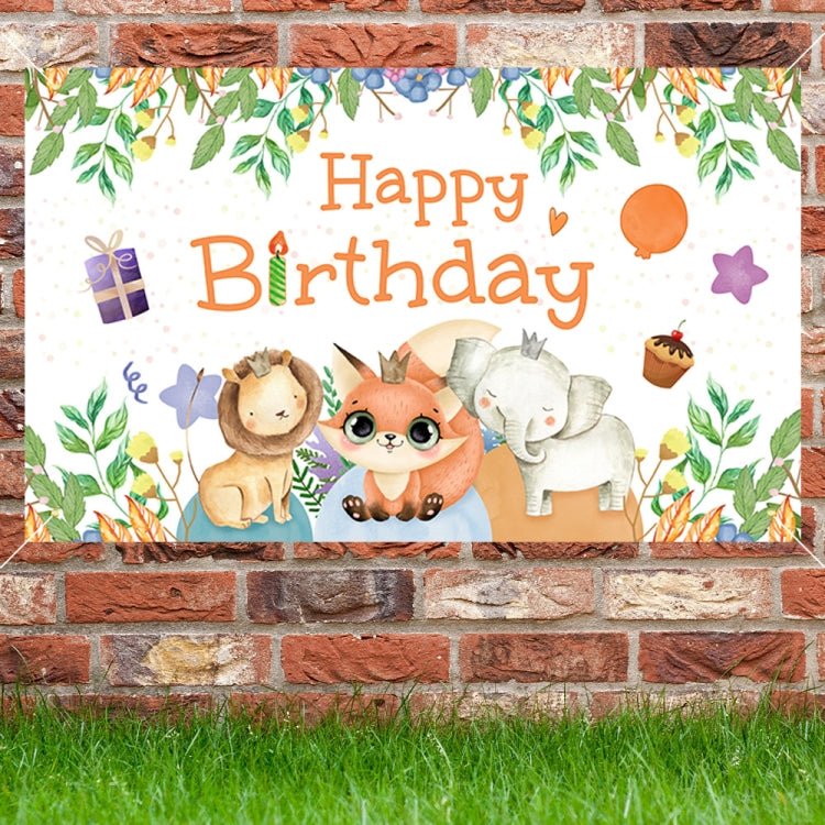 Animal Birthday Theme Backdrop Cloth Party Decoration, 180x90cm, 180x110cm