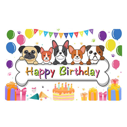Animal Birthday Theme Backdrop Cloth Party Decoration, 180x90cm, 180x110cm