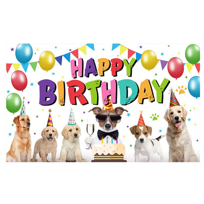 Animal Birthday Theme Backdrop Cloth Party Decoration, 180x90cm, 180x110cm