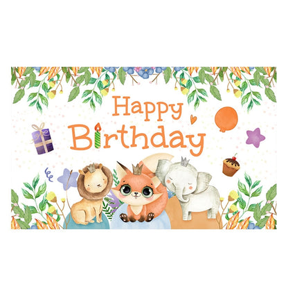 Animal Birthday Theme Backdrop Cloth Party Decoration, 180x90cm, 180x110cm