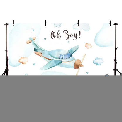 Aircraft Theme Birthday Background Cloth Party Decoration Photography Background, 150x100cm, 180x110cm, 180x120cm, 210x150cm