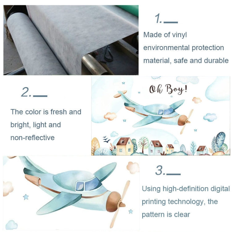 Aircraft Theme Birthday Background Cloth Party Decoration Photography Background, 150x100cm, 180x110cm, 180x120cm, 210x150cm
