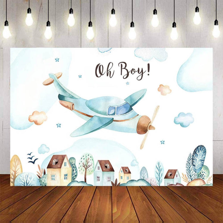 Aircraft Theme Birthday Background Cloth Party Decoration Photography Background, 150x100cm, 180x110cm, 180x120cm, 210x150cm