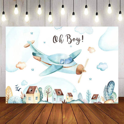 Aircraft Theme Birthday Background Cloth Party Decoration Photography Background, 150x100cm, 180x110cm, 180x120cm, 210x150cm