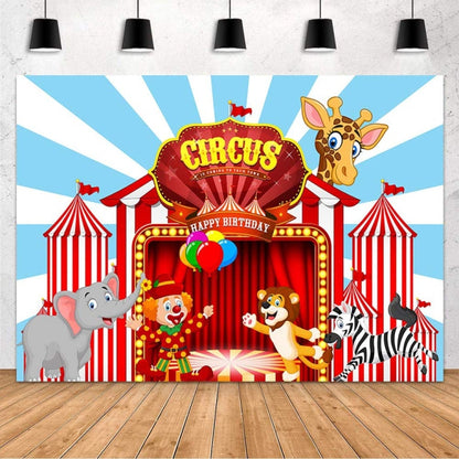 Circus Backdrop Carnival  Party Decorations Banner For Birthday, 150 x 100cm, 180 x 110cm, 180 x 120cm, 210 x 150cm