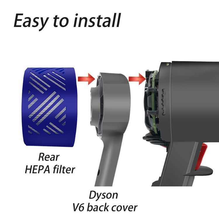 For Dyson V6 DC59/58/63/74 Vacuum Cleaner Accessories, Motor Rear Cover + Rear Filter Element + Front