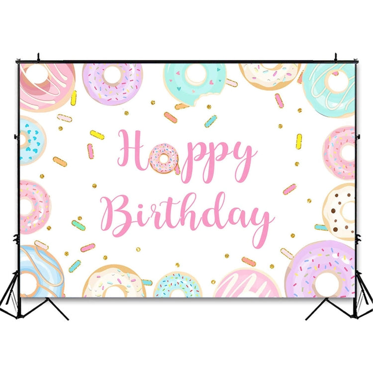 Donut Cartoon Children Birthday Background Cloth, 150x100cm, 180x180cm, 210x150cm, 210x180cm