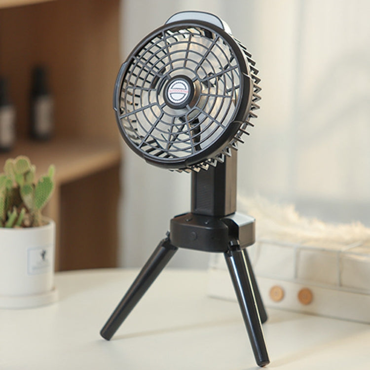 Outdoor Camping USB Charging Fan Tent Swing Head Fan With Tripod LED Light