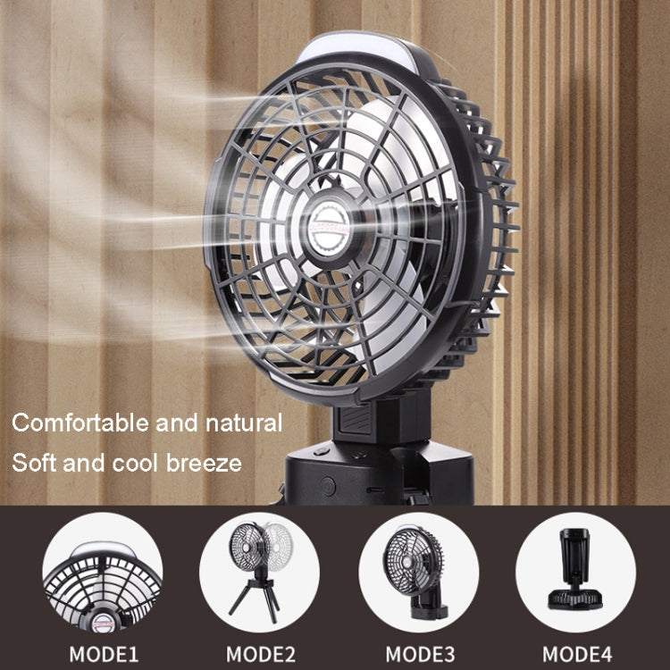Outdoor Camping USB Charging Fan Tent Swing Head Fan With Tripod LED Light