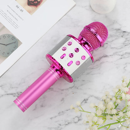 WS-858L LED Light Flashing Wireless Capacitance Microphone Comes With Audio Mobile Phone Bluetoon Live Microphone, WS-858L (Blue), WS-858L (Black), WS-858L (Rose Gold), WS-858L (Pink), WS-858L (Gold)