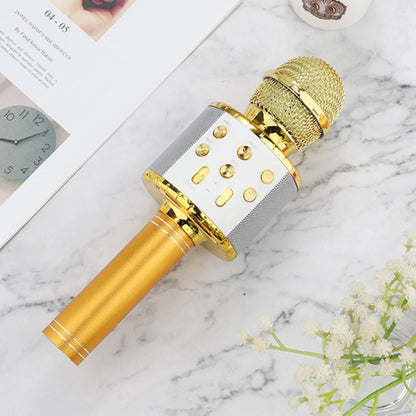 WS-858L LED Light Flashing Wireless Capacitance Microphone Comes With Audio Mobile Phone Bluetoon Live Microphone, WS-858L (Blue), WS-858L (Black), WS-858L (Rose Gold), WS-858L (Pink), WS-858L (Gold)