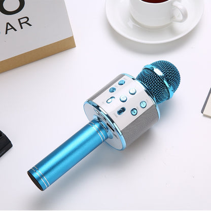 WS-858L LED Light Flashing Wireless Capacitance Microphone Comes With Audio Mobile Phone Bluetoon Live Microphone, WS-858L (Blue), WS-858L (Black), WS-858L (Rose Gold), WS-858L (Pink), WS-858L (Gold)