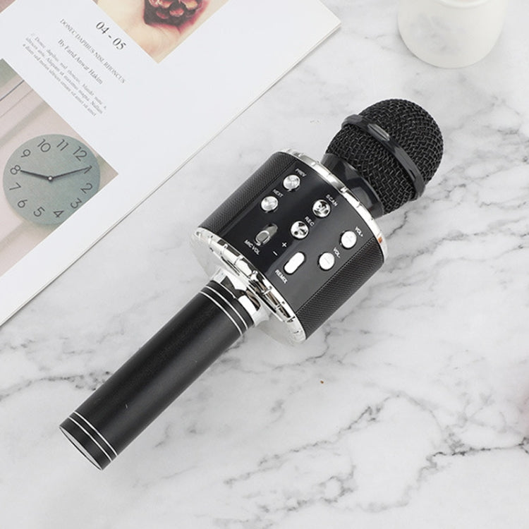 WS-858L LED Light Flashing Wireless Capacitance Microphone Comes With Audio Mobile Phone Bluetoon Live Microphone, WS-858L (Blue), WS-858L (Black), WS-858L (Rose Gold), WS-858L (Pink), WS-858L (Gold)