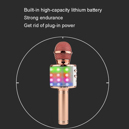 WS-858L LED Light Flashing Wireless Capacitance Microphone Comes With Audio Mobile Phone Bluetoon Live Microphone, WS-858L (Blue), WS-858L (Black), WS-858L (Rose Gold), WS-858L (Pink), WS-858L (Gold)