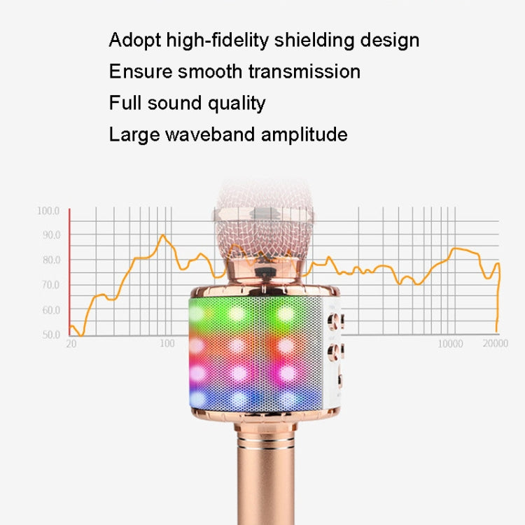 WS-858L LED Light Flashing Wireless Capacitance Microphone Comes With Audio Mobile Phone Bluetoon Live Microphone, WS-858L (Blue), WS-858L (Black), WS-858L (Rose Gold), WS-858L (Pink), WS-858L (Gold)