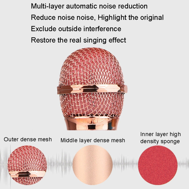 WS-858L LED Light Flashing Wireless Capacitance Microphone Comes With Audio Mobile Phone Bluetoon Live Microphone, WS-858L (Blue), WS-858L (Black), WS-858L (Rose Gold), WS-858L (Pink), WS-858L (Gold)