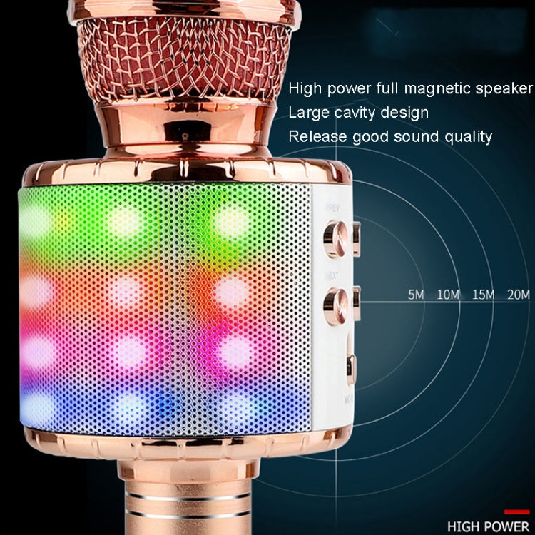 WS-858L LED Light Flashing Wireless Capacitance Microphone Comes With Audio Mobile Phone Bluetoon Live Microphone, WS-858L (Blue), WS-858L (Black), WS-858L (Rose Gold), WS-858L (Pink), WS-858L (Gold)