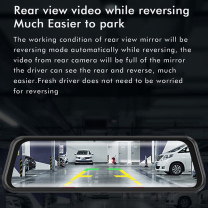 Anytek M12+ 9.66 Inch Large Screen Dual-Record Driving Recorder 2K Touch Screen Parking Video Reversing Image, M12+