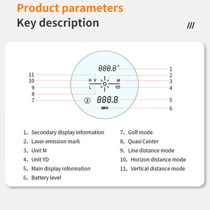 ARBULL LS-1000 Golf Rangefinder Outdoor Altimeter Goniometer Telescope, LS-1000