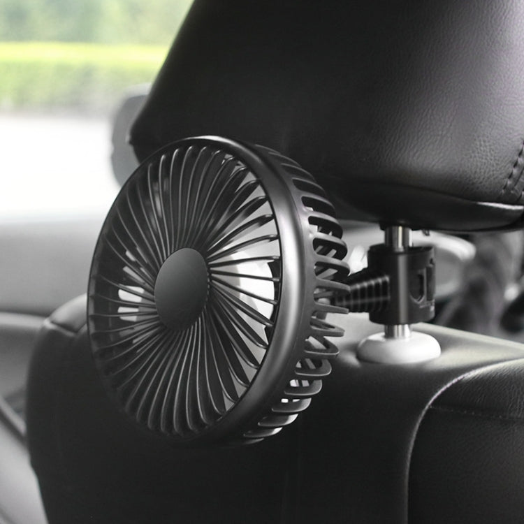 SUITU  12V/24V Mini Car Fan USB Charging Single Head Fan 360 Degree Cooling Fan, Suction Cup Model, Seat Back Model