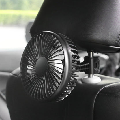 SUITU  12V/24V Mini Car Fan USB Charging Single Head Fan 360 Degree Cooling Fan, Suction Cup Model, Seat Back Model