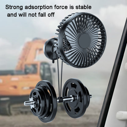 SUITU  12V/24V Mini Car Fan USB Charging Single Head Fan 360 Degree Cooling Fan, Suction Cup Model, Seat Back Model