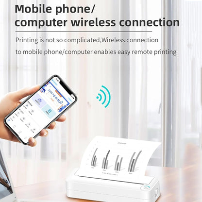 Bluetooth Connection Inkless A4 Printer Portable Mini Student Office Home Photo Printer, X8